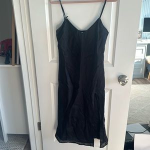 Reformation Black Linen Midi Dress